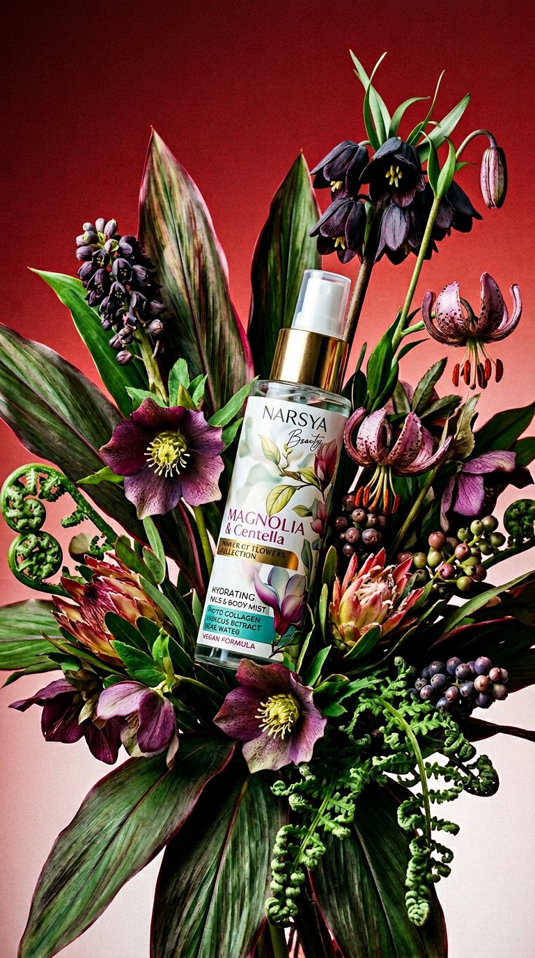 AI product shot of ХИДРАТИРАЩ МИСТ ЗА ЛИЦЕ И ТЯЛО MAGNOLIA&CENTELLA