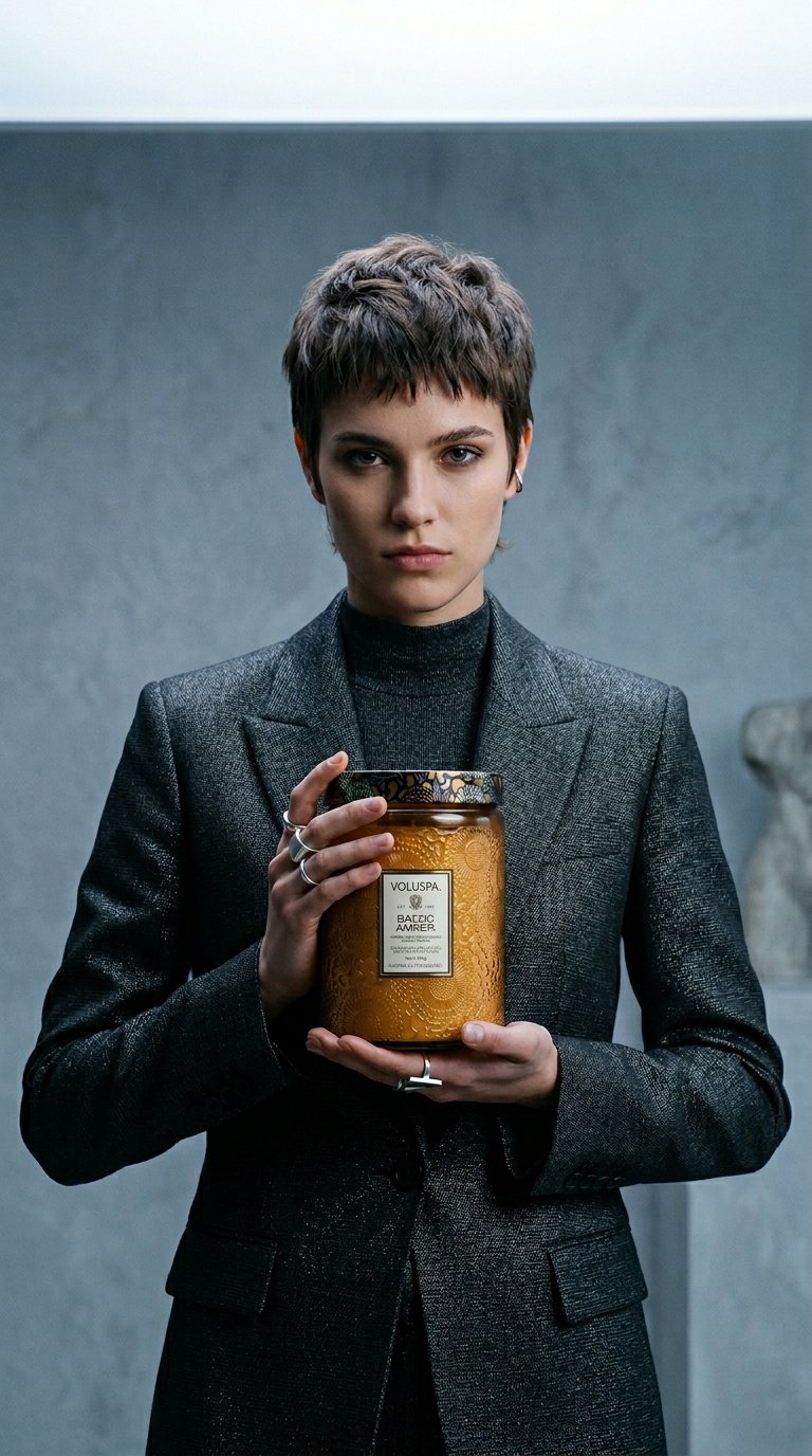AI product shot of Baltic Amber - Large Jar Candle