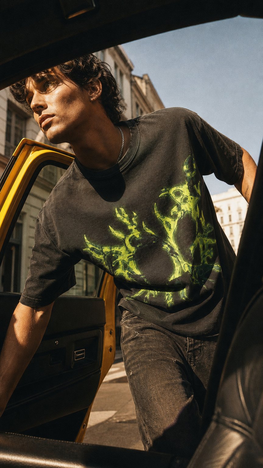 AI product shot of D'ORO® GREEN GOBLIN TEE