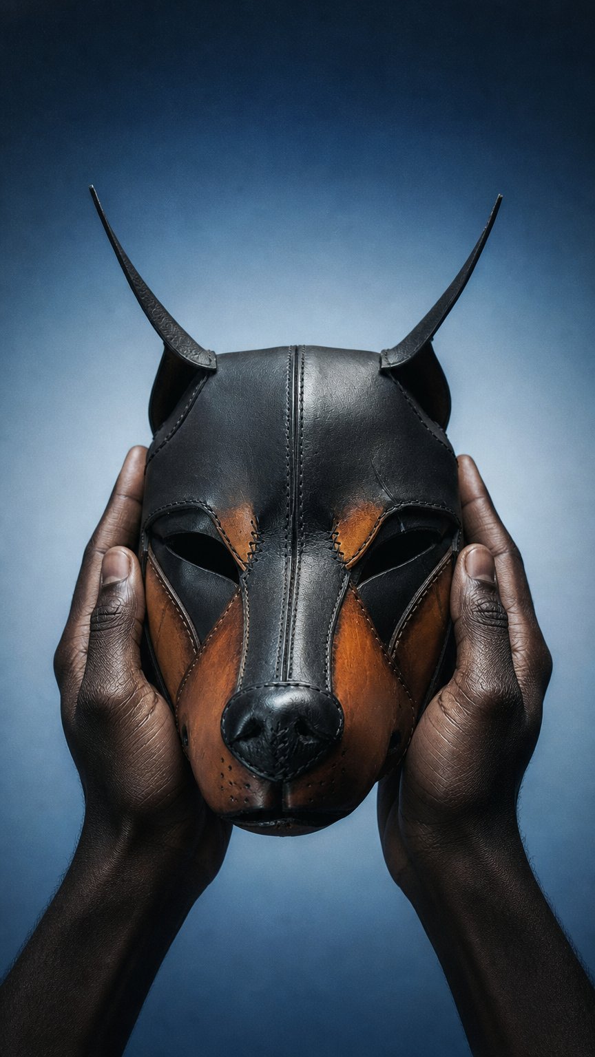 AI product shot of Doberman Hood