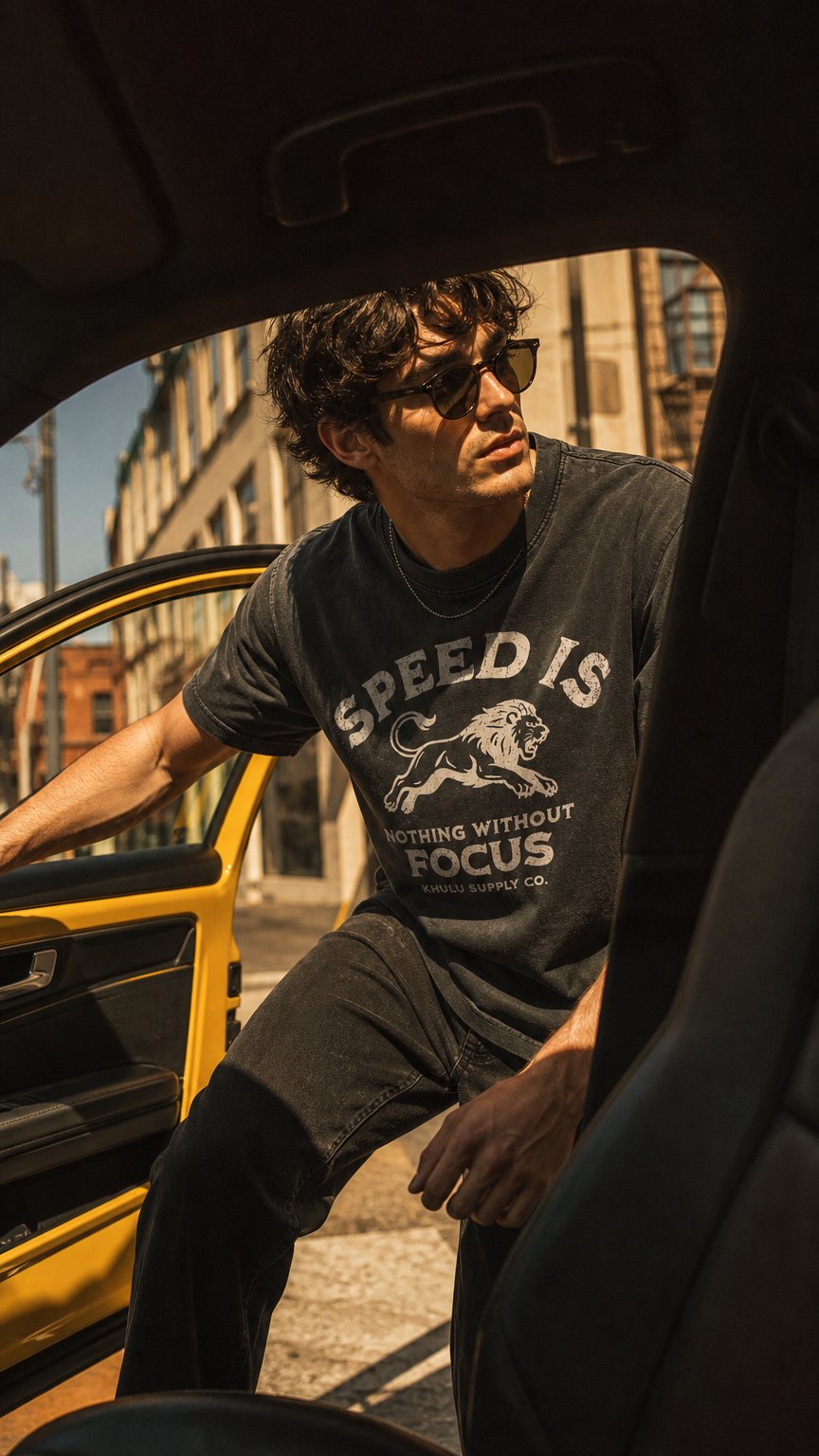 AI product shot of LION OVERSIZED TEE