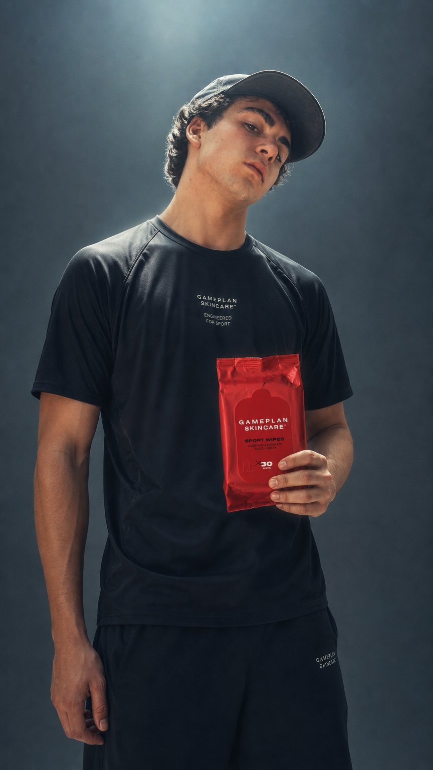 AI product shot of Post-Sweat Sport Wipes