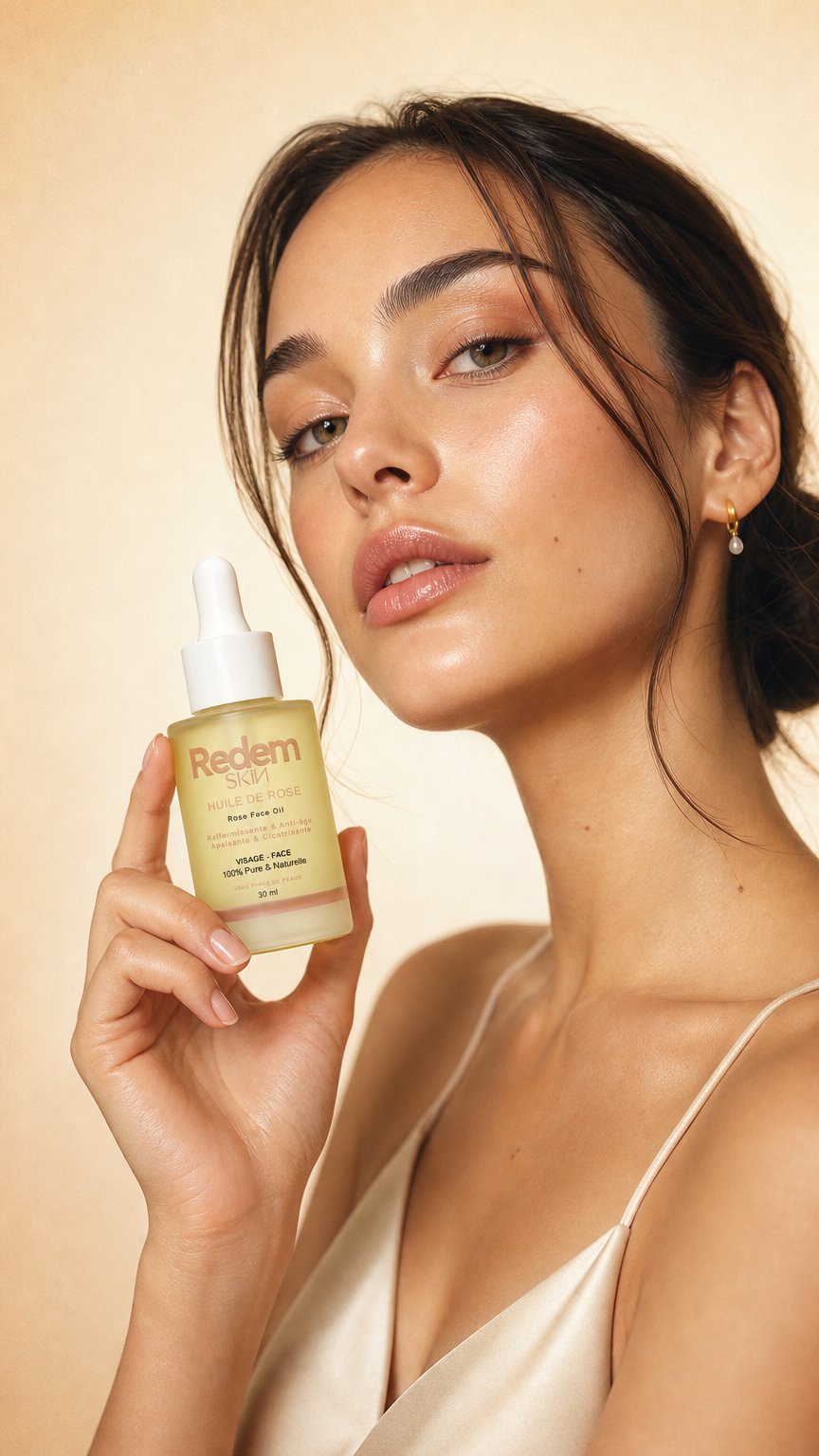 AI product shot of Huile de Rose – Redemskin