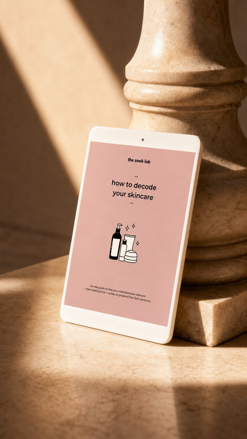 AI product shot of how to decode your skincare ebook