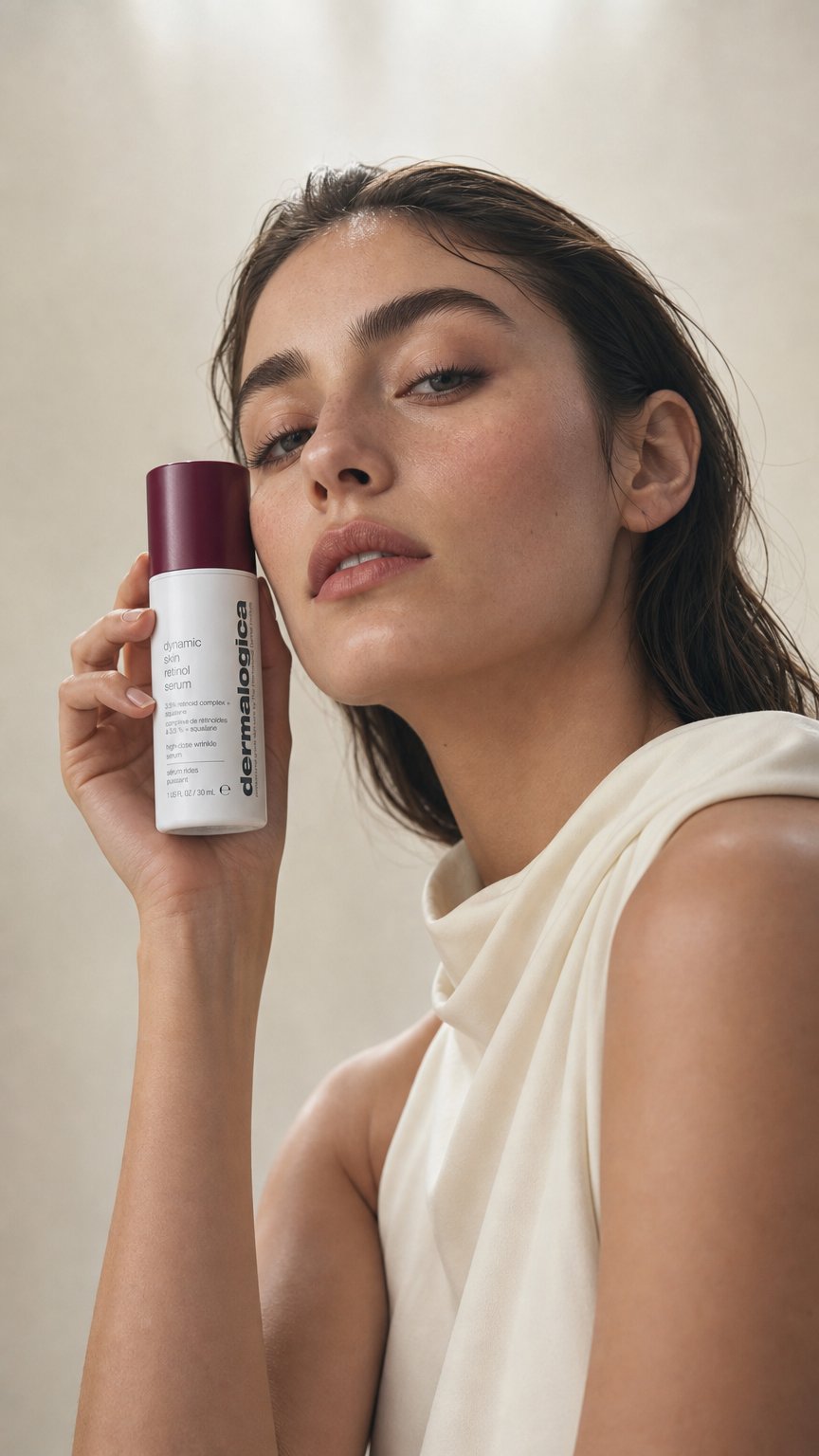 AI product shot of dynamic skin retinol serum