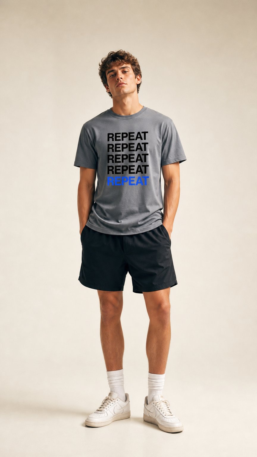 AI product shot of Repeat Stack T-Shirt