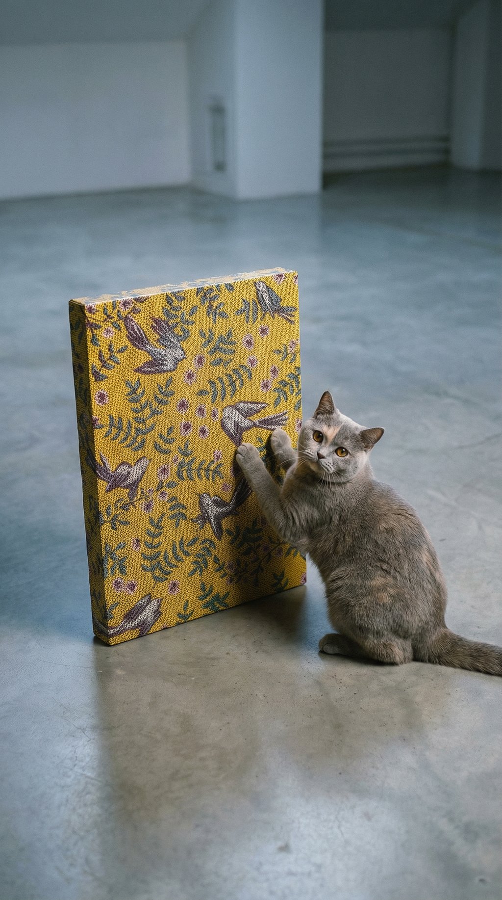 AI product shot of Little Birds - Luxury Cat Scratching Board