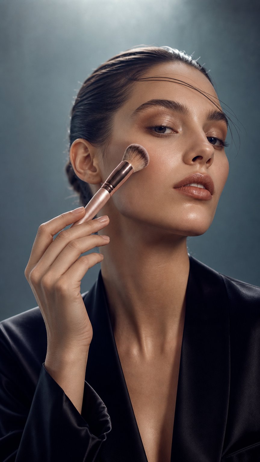 AI product shot of Makeup Brush für Polar Rose Primer