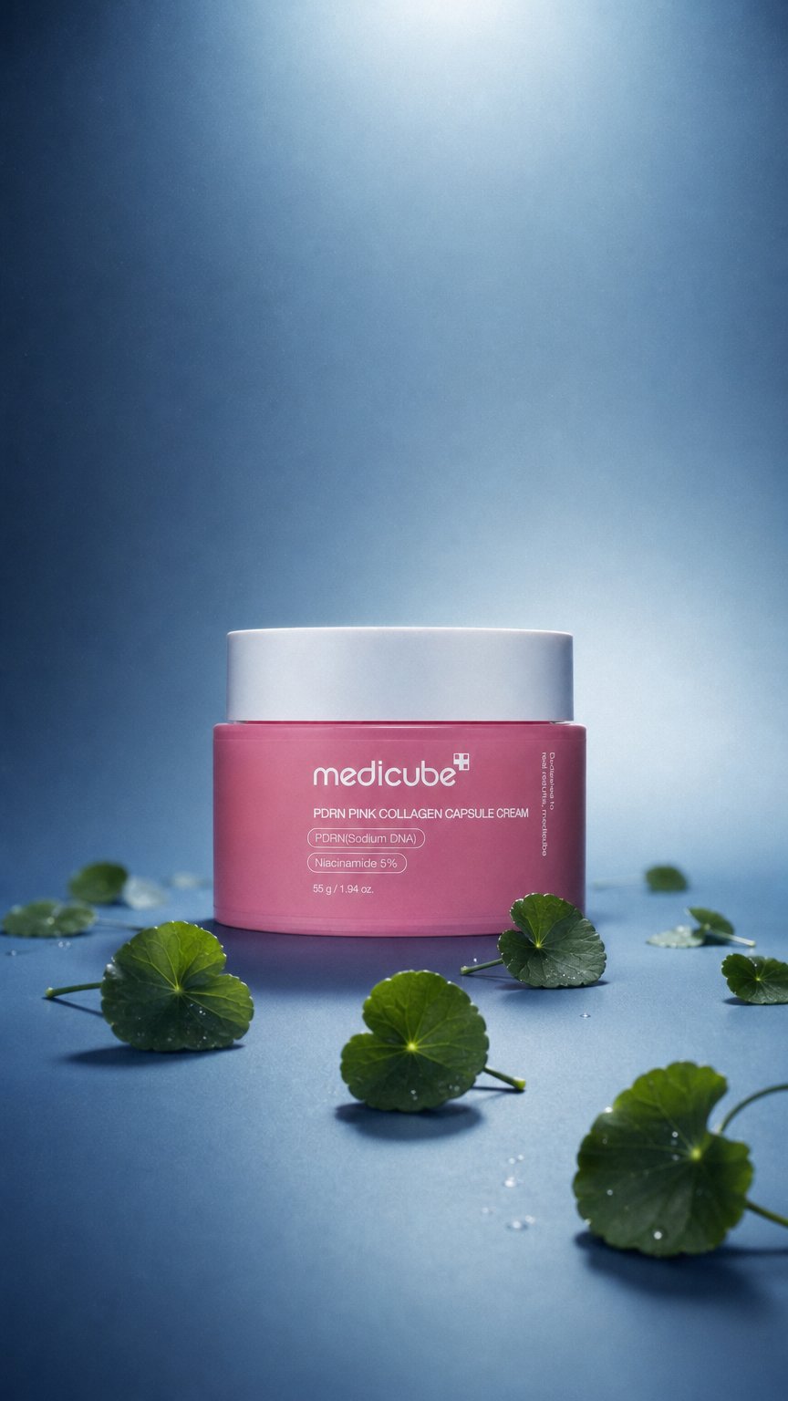 AI product shot of Medicube PDRN Pink Collagen Capsule Cream