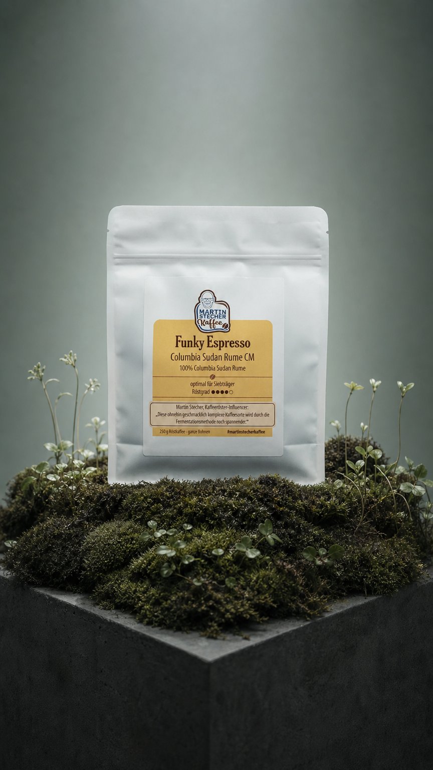AI product shot of Funky Espresso #3: Sudan Rume CM