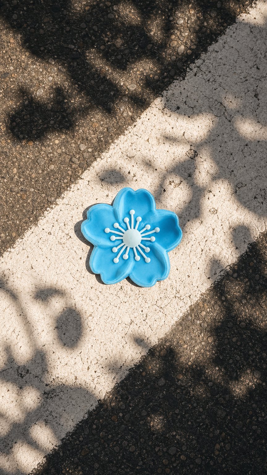 AI product shot of SunnyCharm - Flower (Blue)