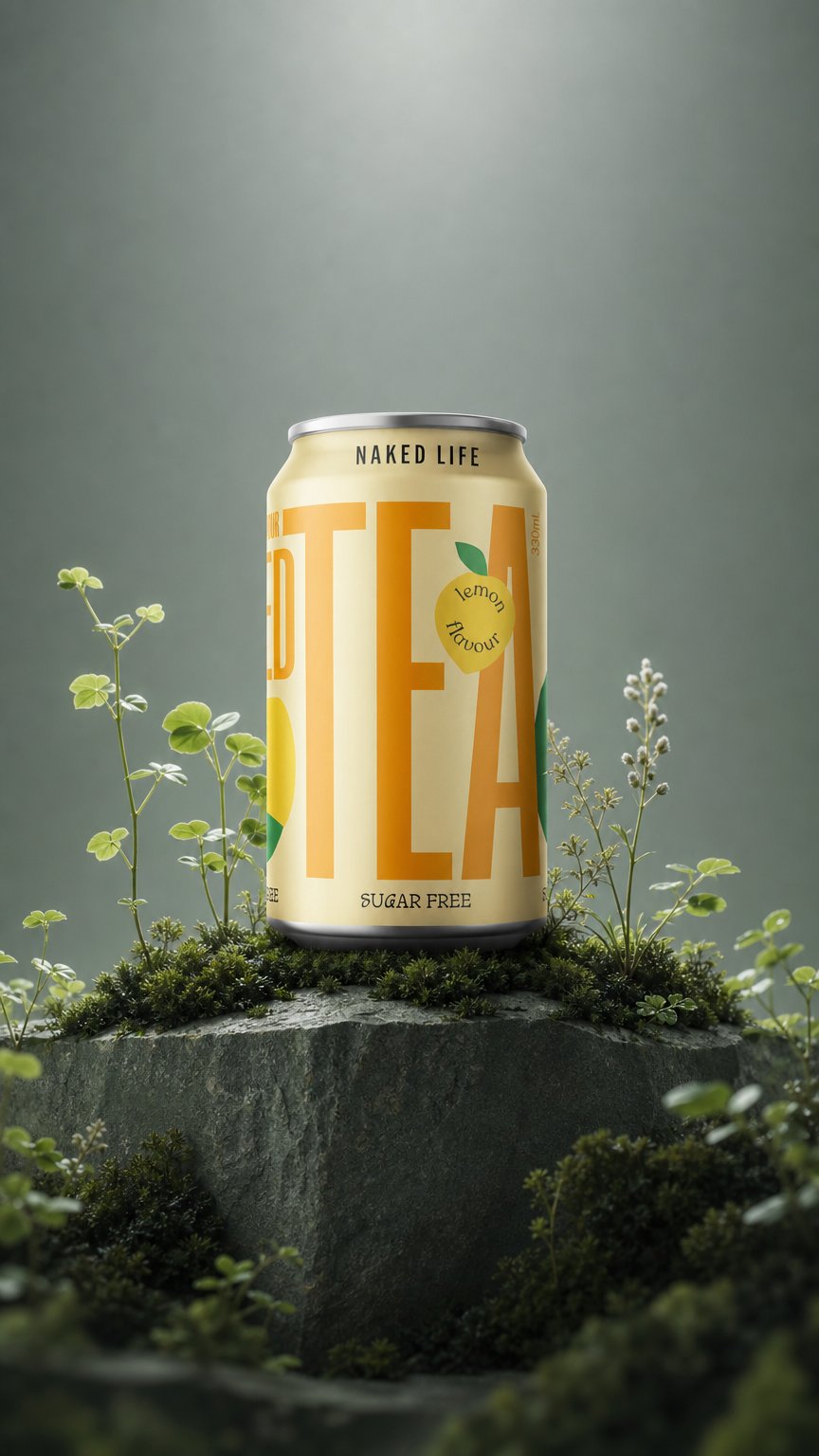 AI product shot of Sugar Free Lemon Iced Tea 12 x 330ml Cans