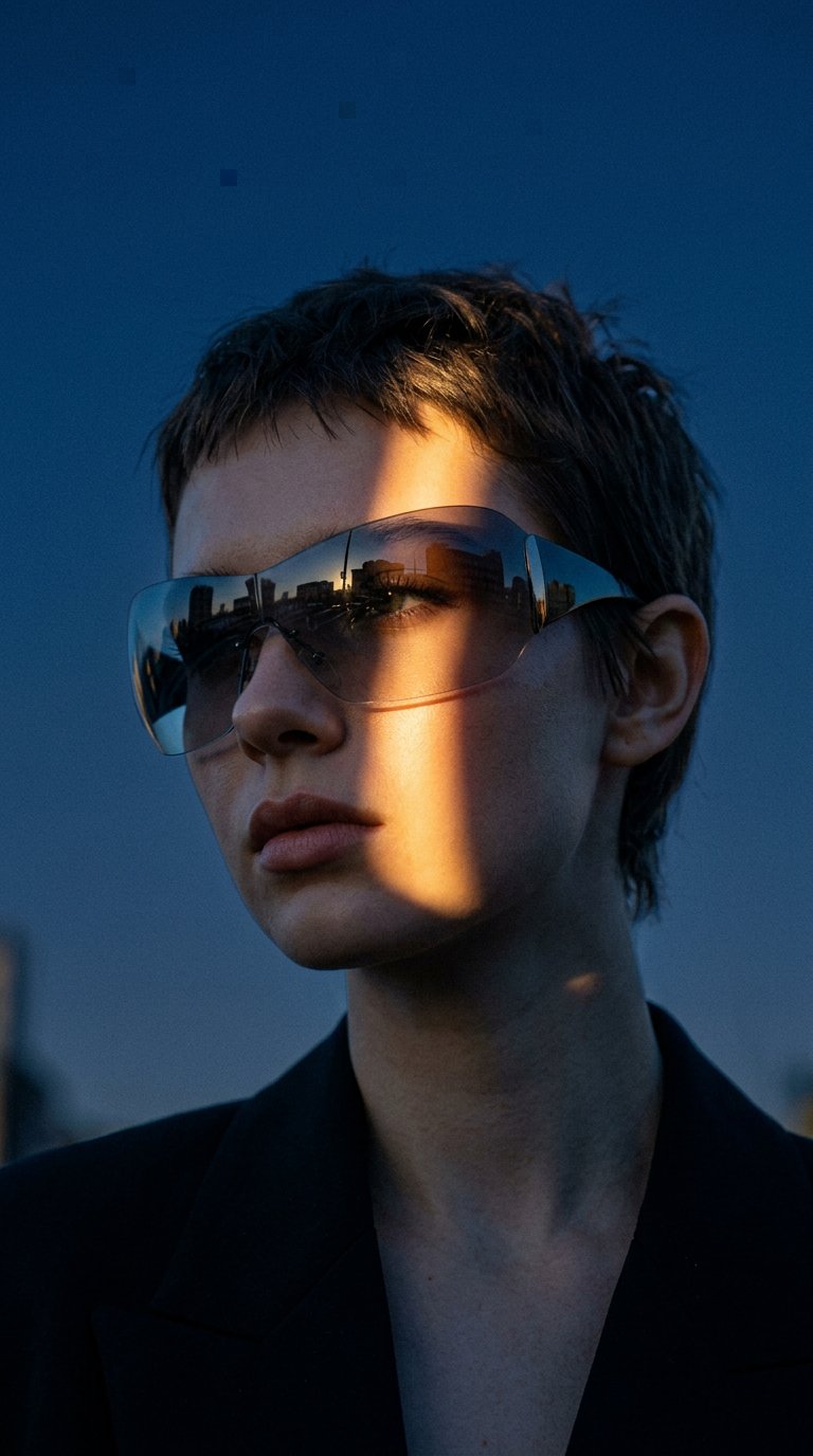 AI product shot of Prada Women's Black and Silver Sunglasses