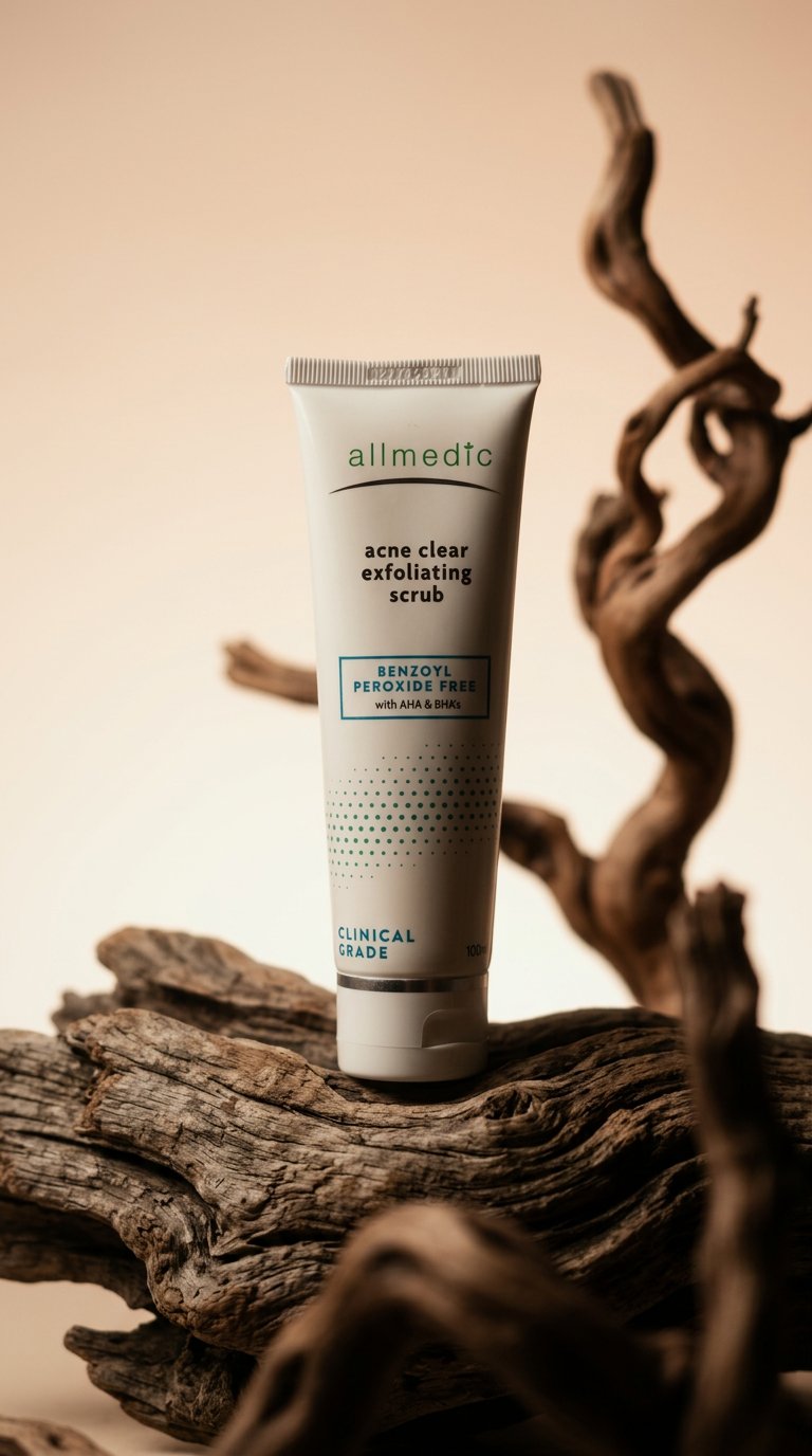 AI product shot of allmedic Acne Clear Scrub