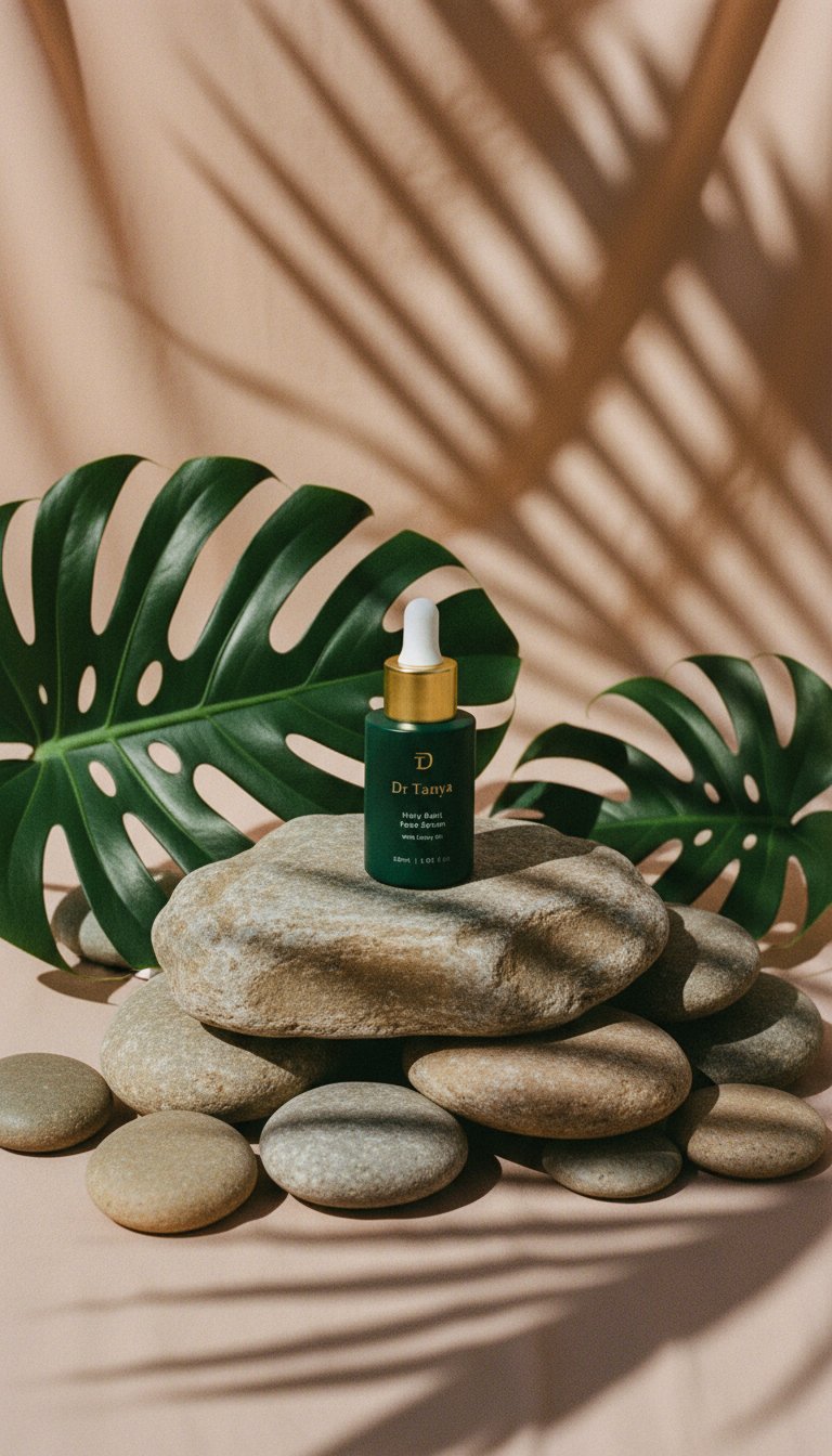 AI product shot of Holy Basil Face Serum
