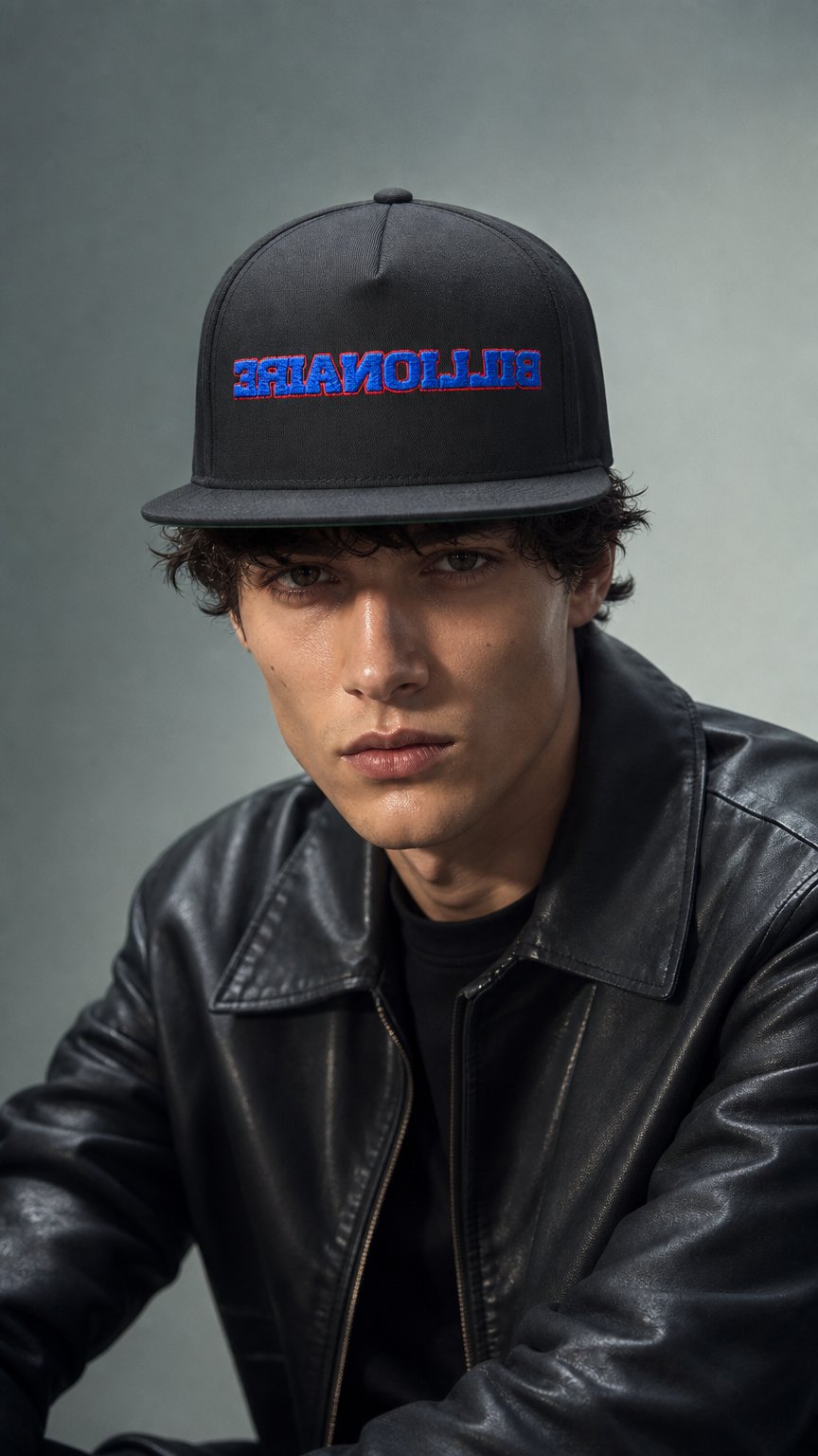 AI product shot of Mirrored Billionaire Snapback