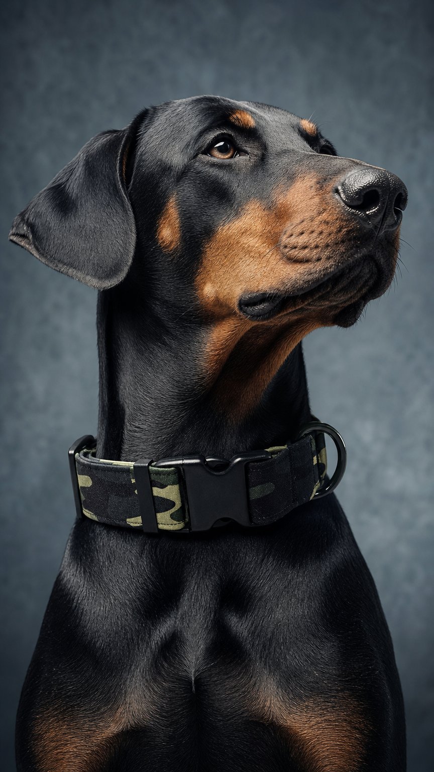 AI product shot of Camo Premium Dog Collar