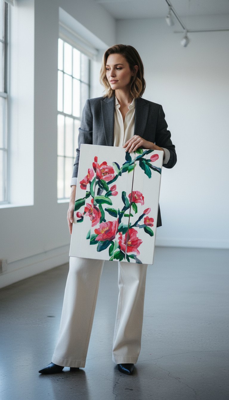 AI product shot of slipped red flowers