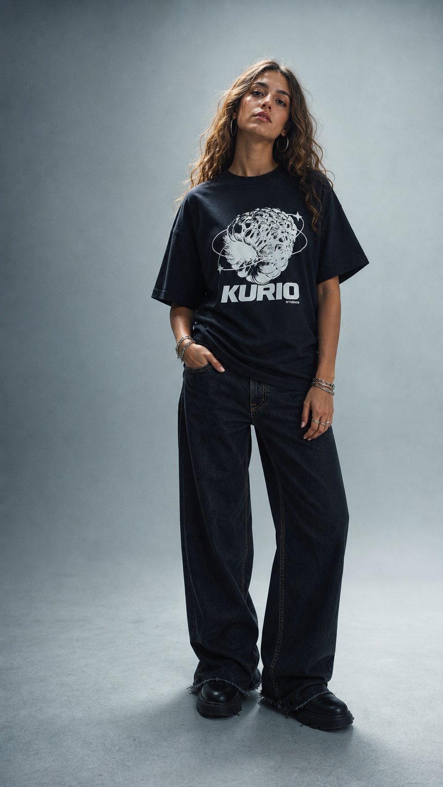 AI product shot of Kurio Studio's Raspberry T-Shirt Black