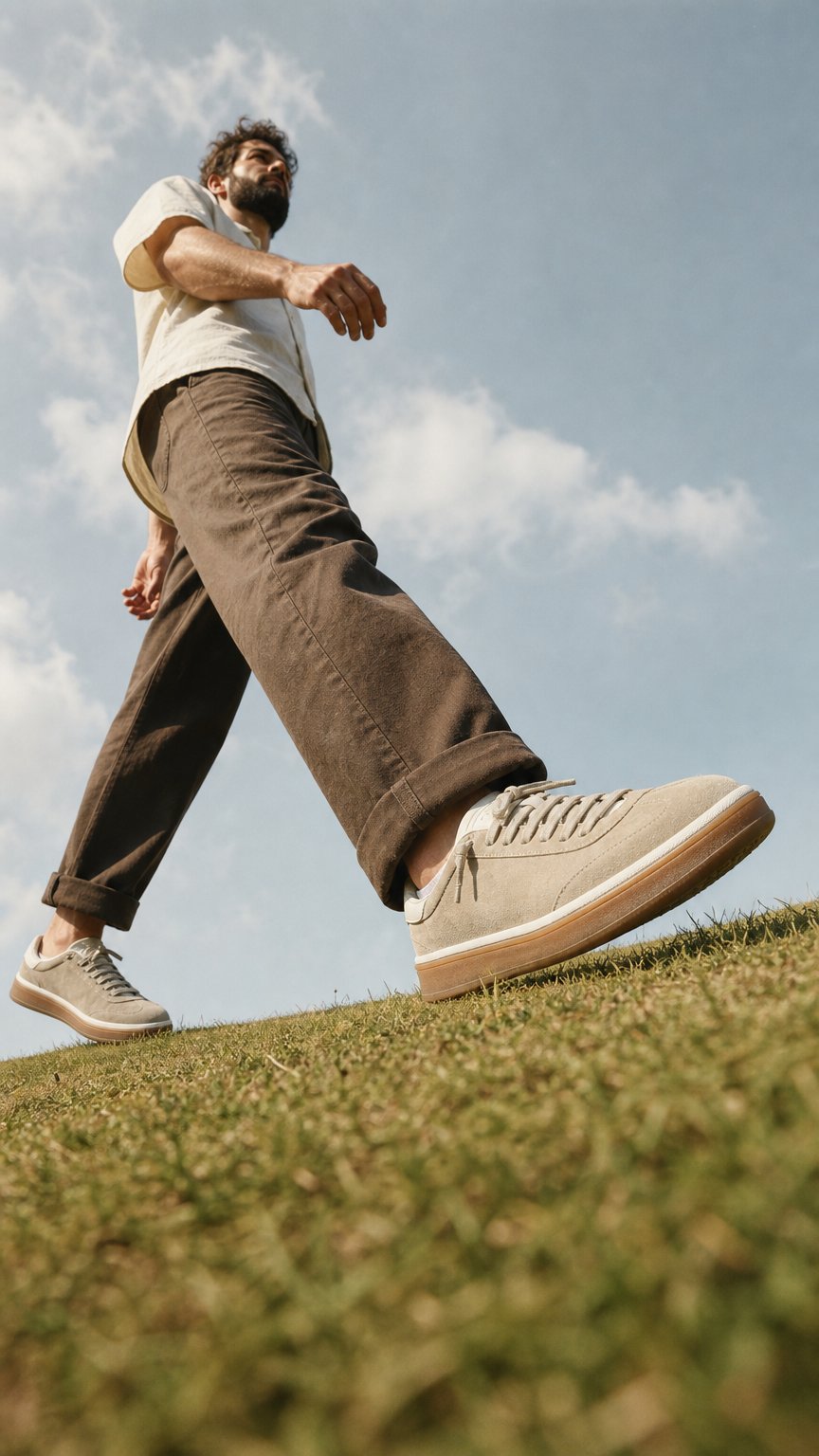 AI product shot of PS - D5345 Sneaker Tennis Walk REVERSE Beige