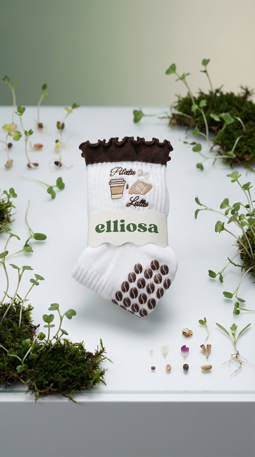 AI product shot of Pilates & Lattes