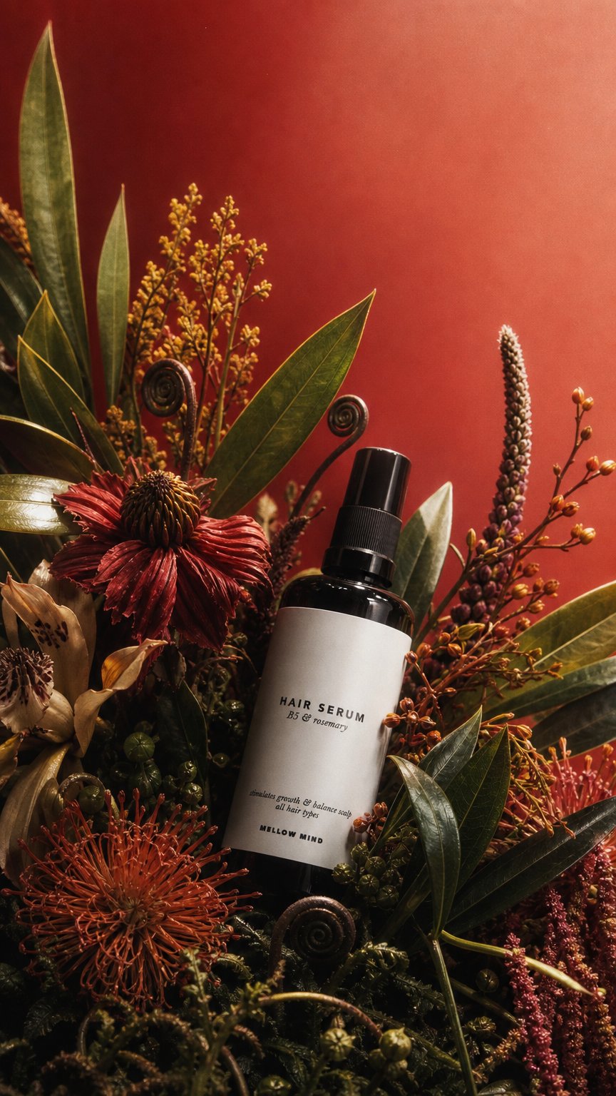 AI product shot of Hair Serum/B5 & Rosemary 100 ml