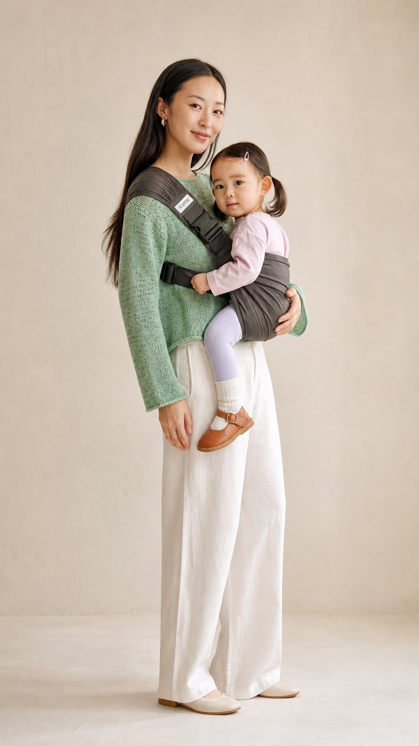 AI product shot of Konny 安心ヒップシート 抱っこ紐