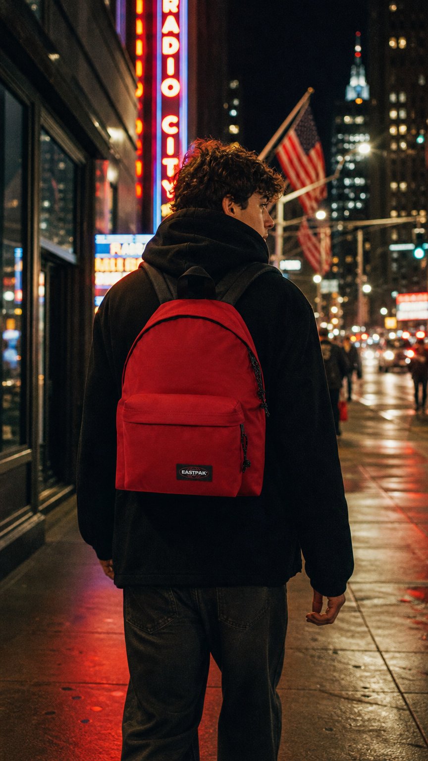 AI product shot of Sac à dos Padded Pak'r 40 cm Scarlet Red H40 X L30 x P18 cm