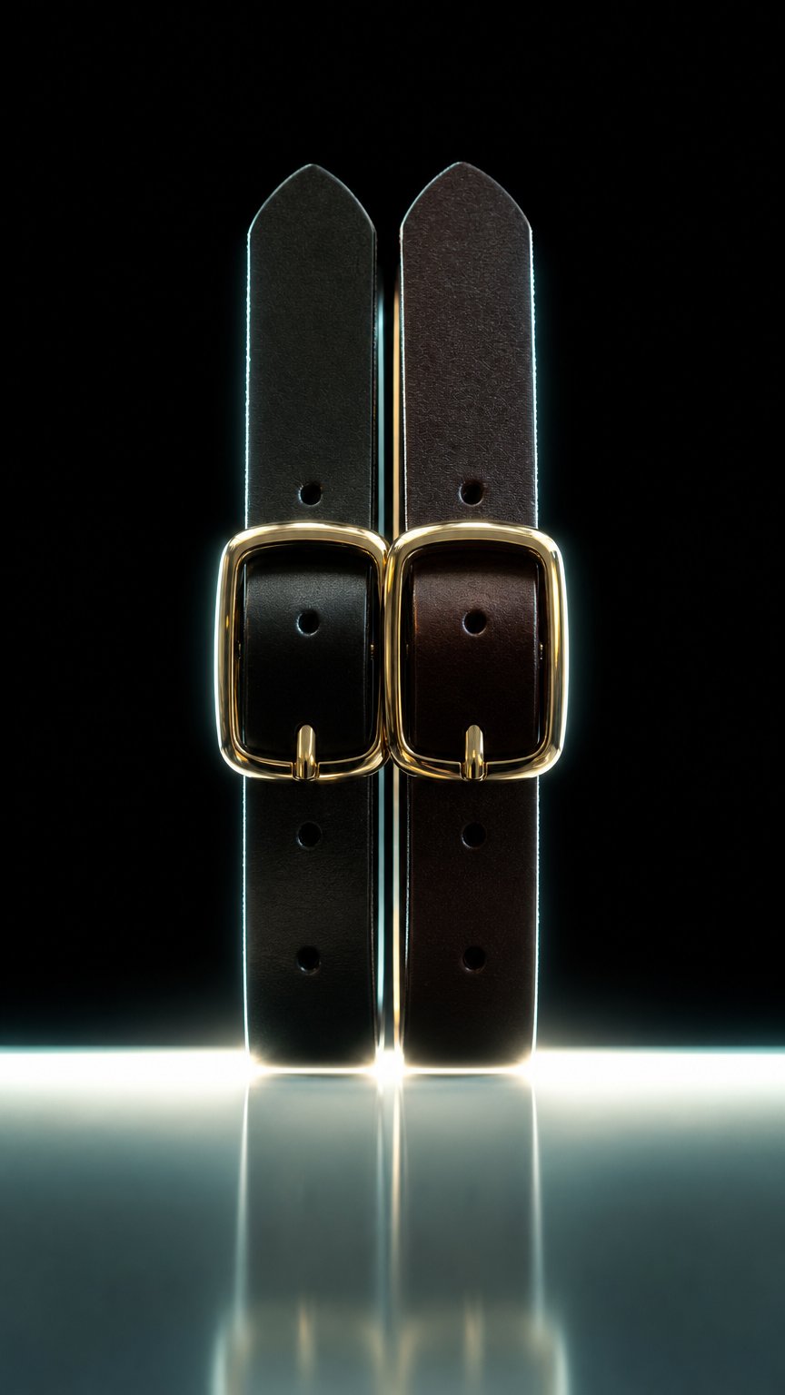 AI product shot of Damski skórzany pasek do spodni