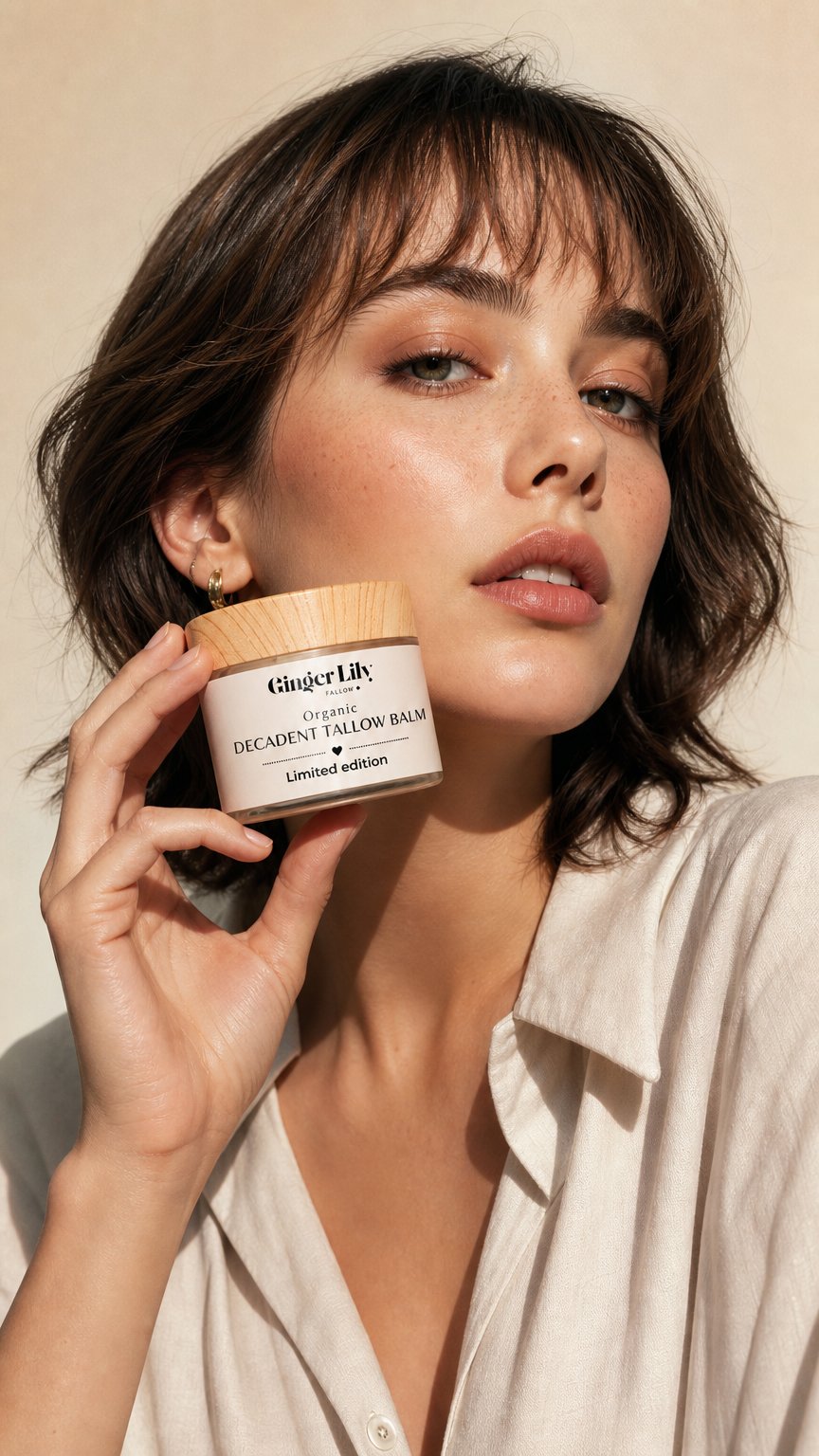 AI product shot of NEW! Decadent Line - Eye Cream with Frankincense + Coffee