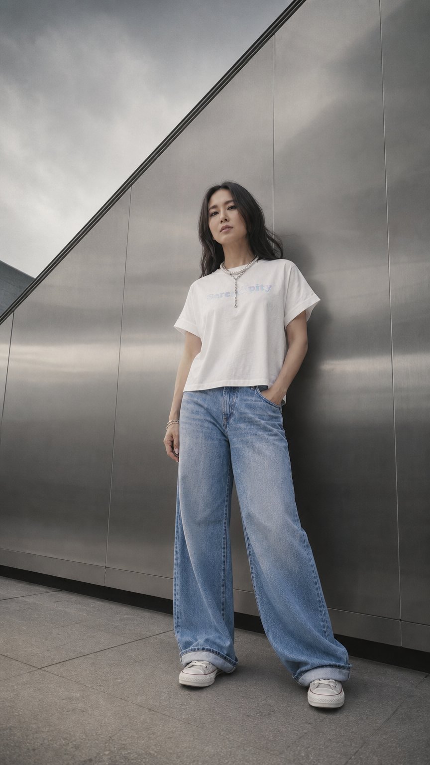 AI product shot of フィルムロゴフレンチTシャツ