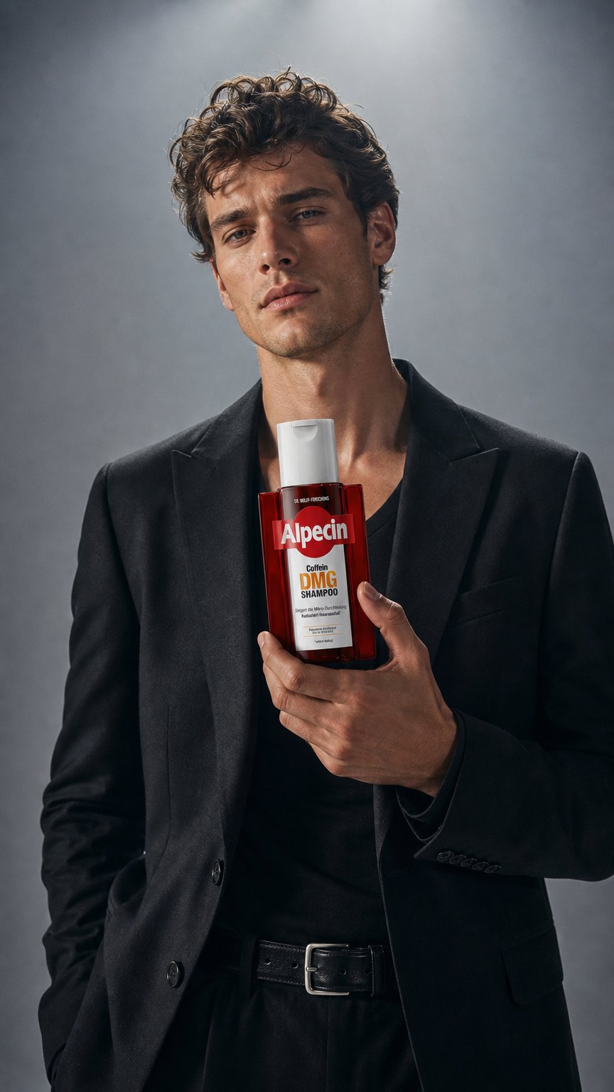 AI product shot of Alpecin Coffein DMG Shampoo