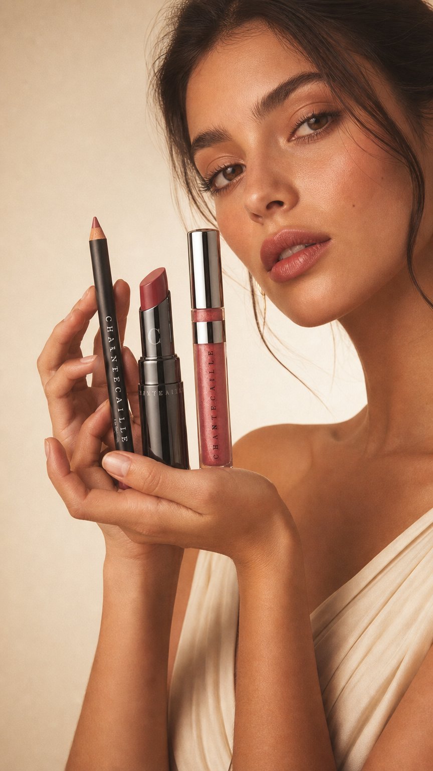 AI product shot of Strawberries & Cream Lip Trio