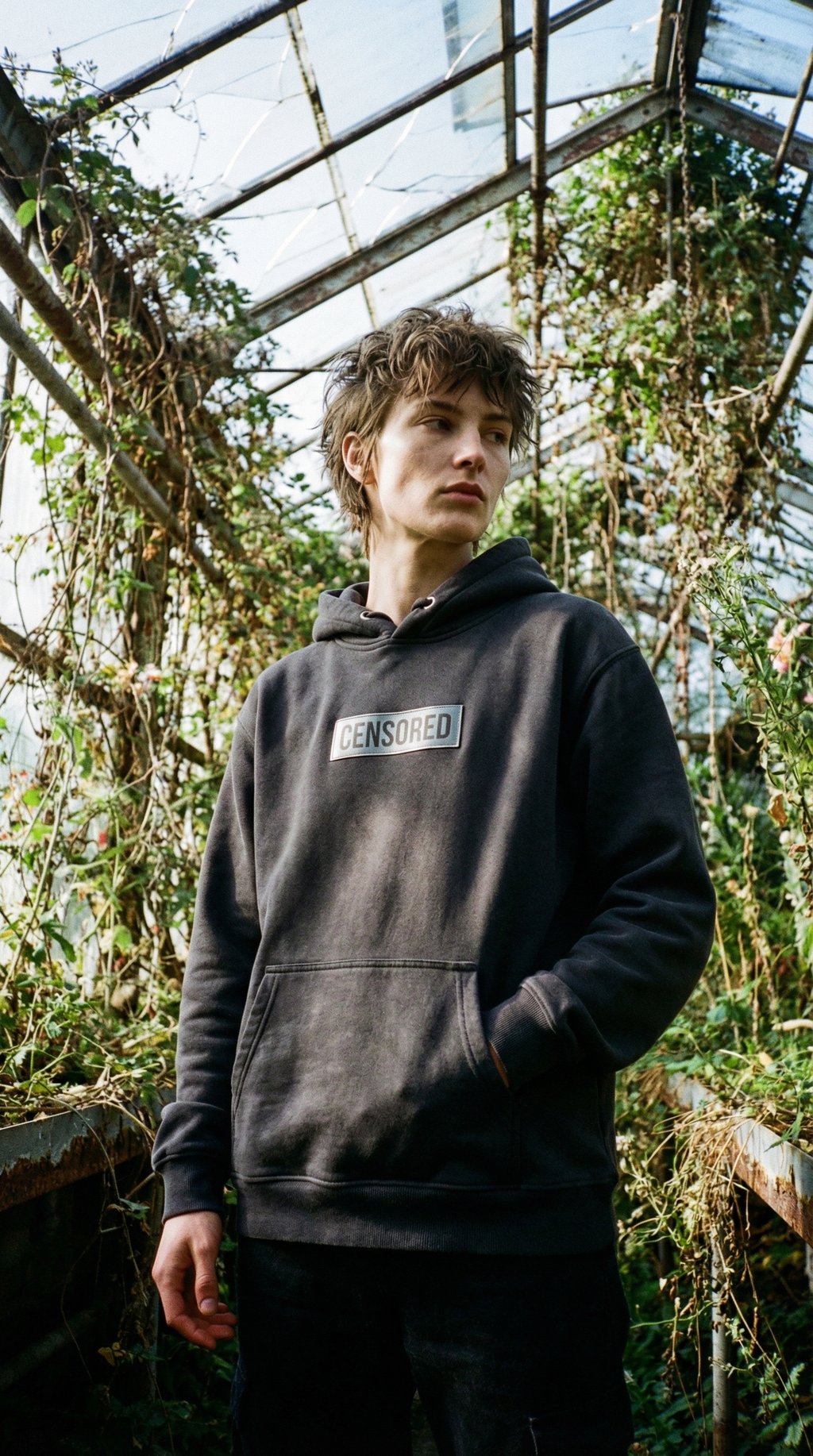 AI product shot of Organic Hoodie in Heather Grey