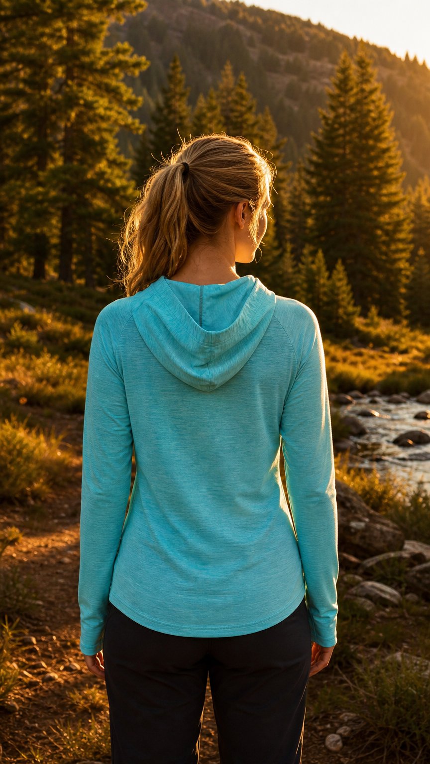 AI product shot of Women's Sun Hoodie - UPF 50+ Midweight Hooded UV Protection Top