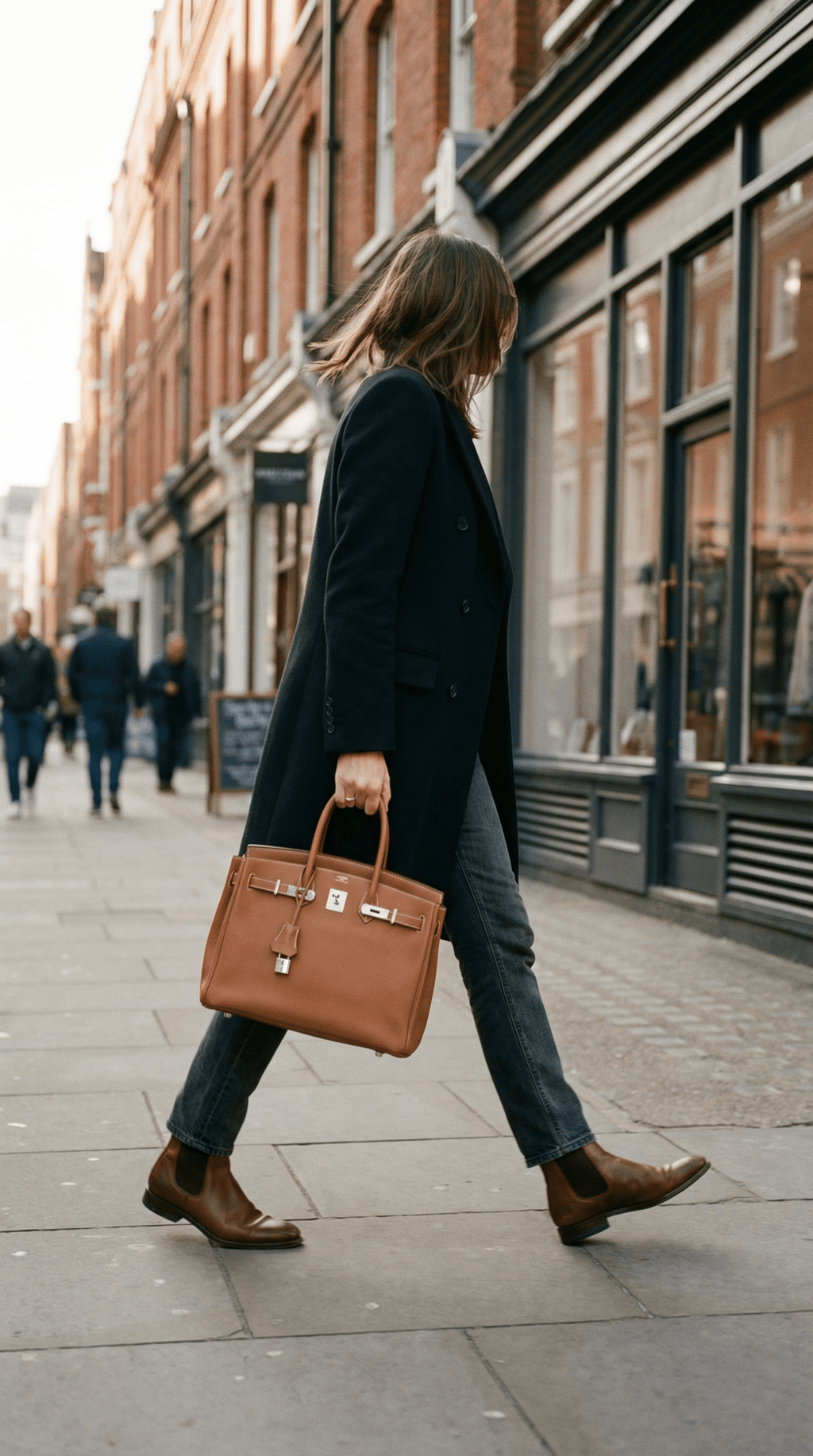 AI product shot of Hermès Gold Togo Birkin 30 PHW Brown