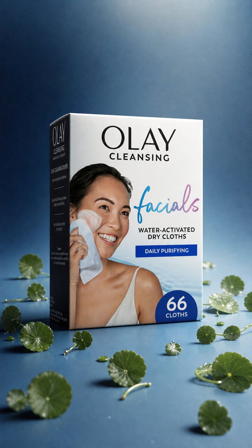 AI product shot of Daily Facials | Cleansing Cloths | Deeply Purifying Clean, 66 Ct