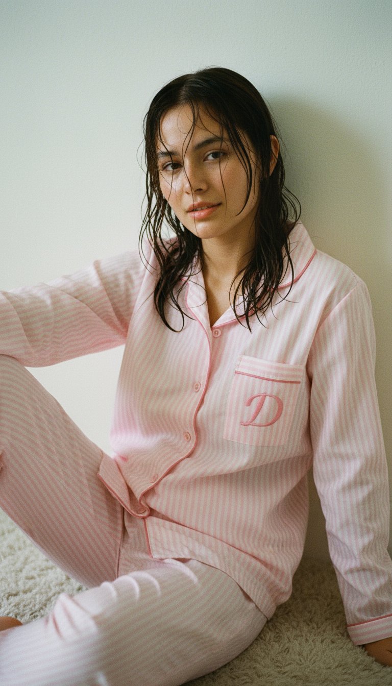 AI product shot of Classic Blush Pyjama Set