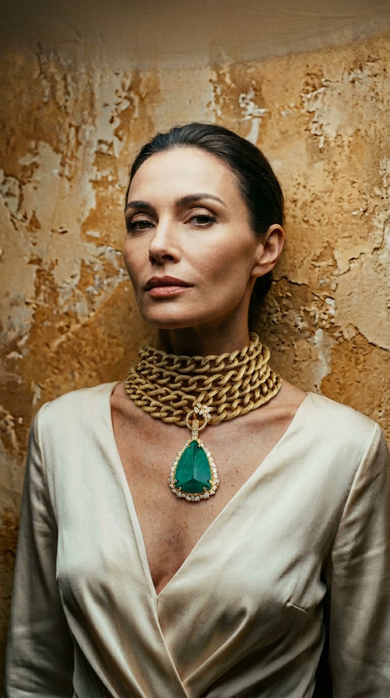 AI product shot of Roza - Statement Pendant Chain Choker