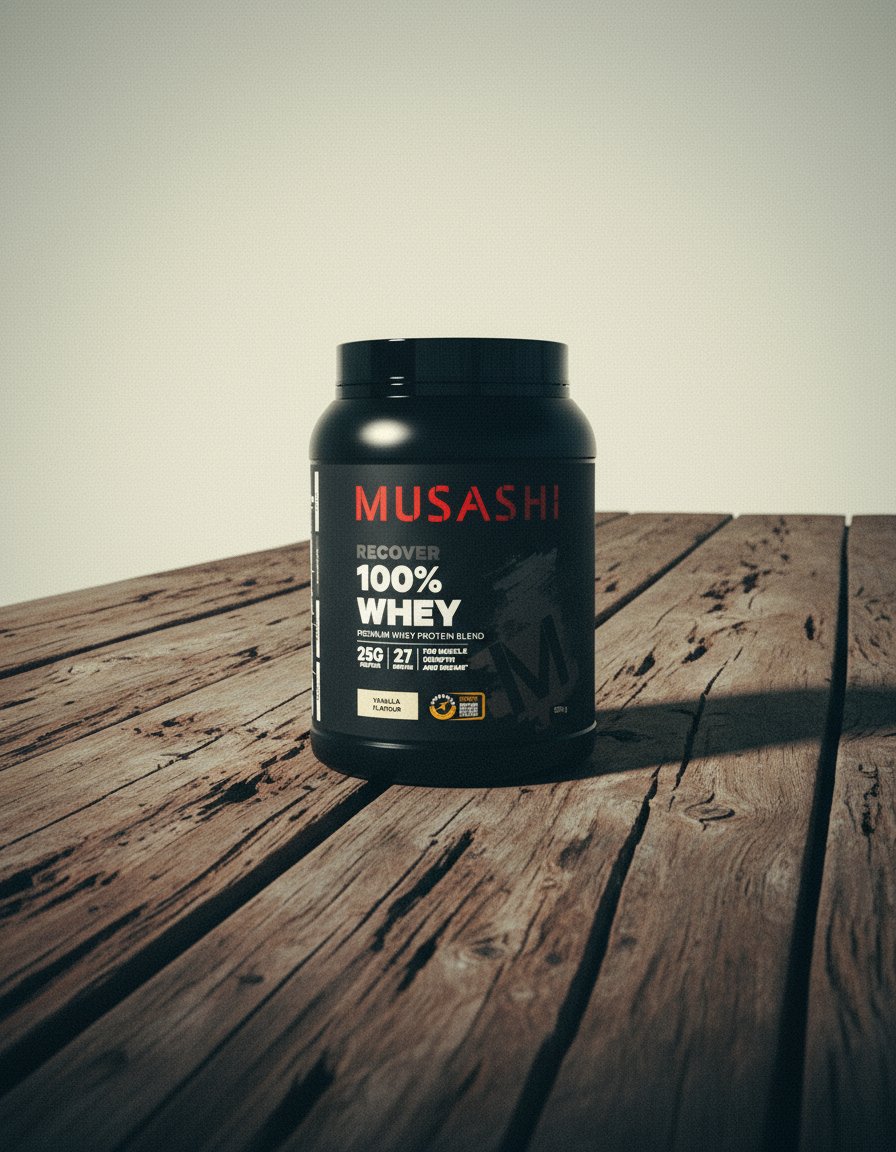AI product shot of 100% Whey Protein Powder