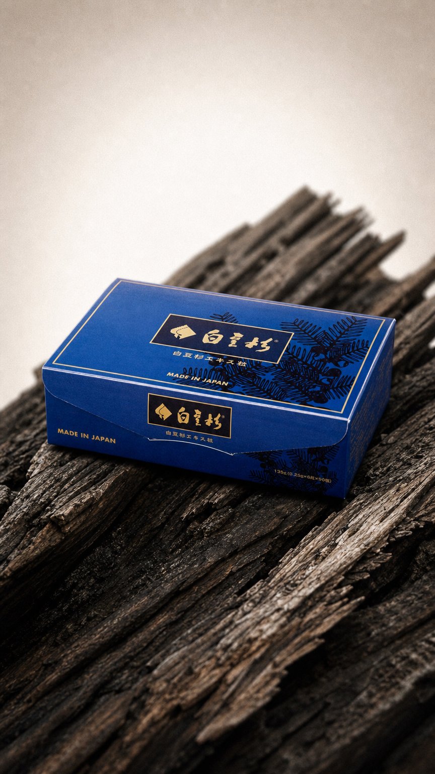 AI product shot of 白豆杉エキス粒 ◆6粒×90袋