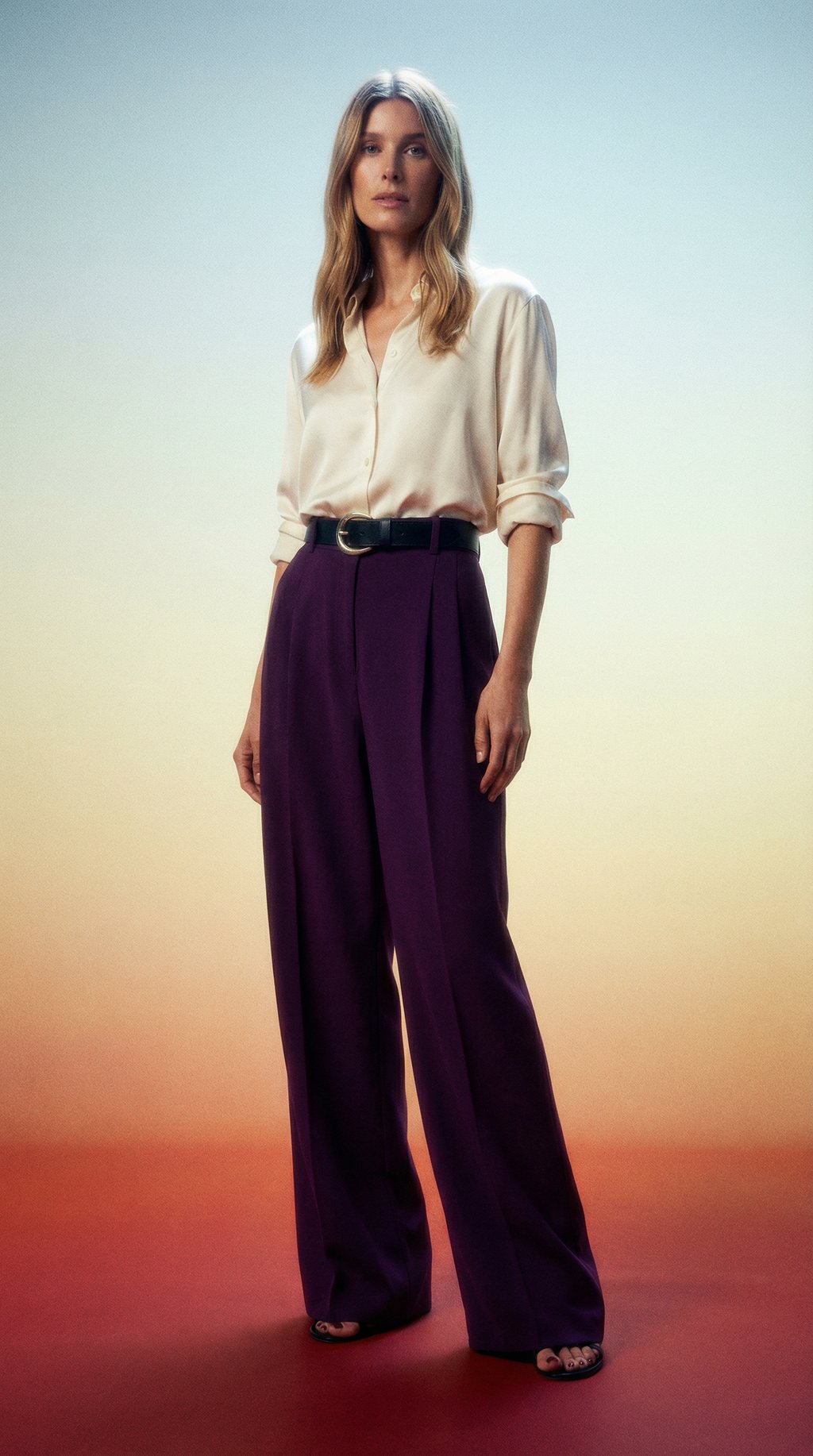 AI product shot of Burgundy Jax Crepe Trousers