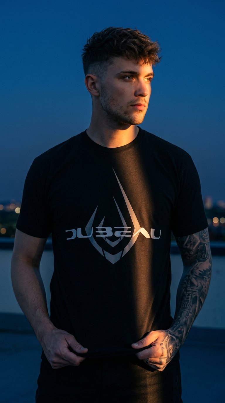 AI product shot of DuBeau Eyewear Logo Shirt.