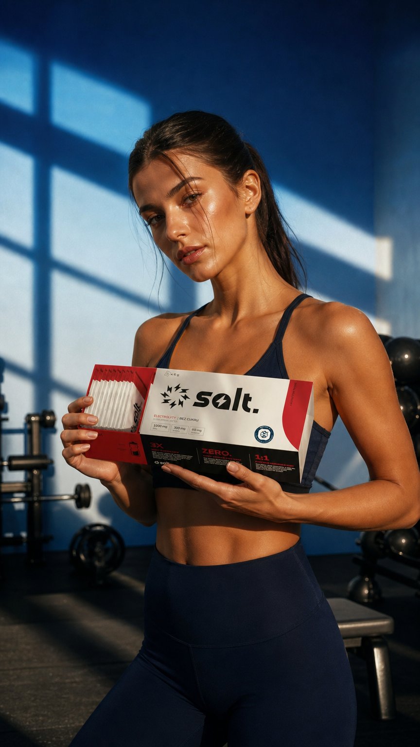 AI product shot of salt. Elektrolity I Bez Cukru - Smak Malinowy