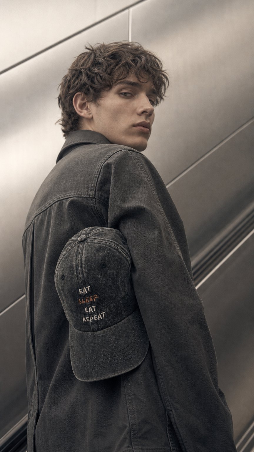 AI product shot of Eat Eat Repeat Black | Adult