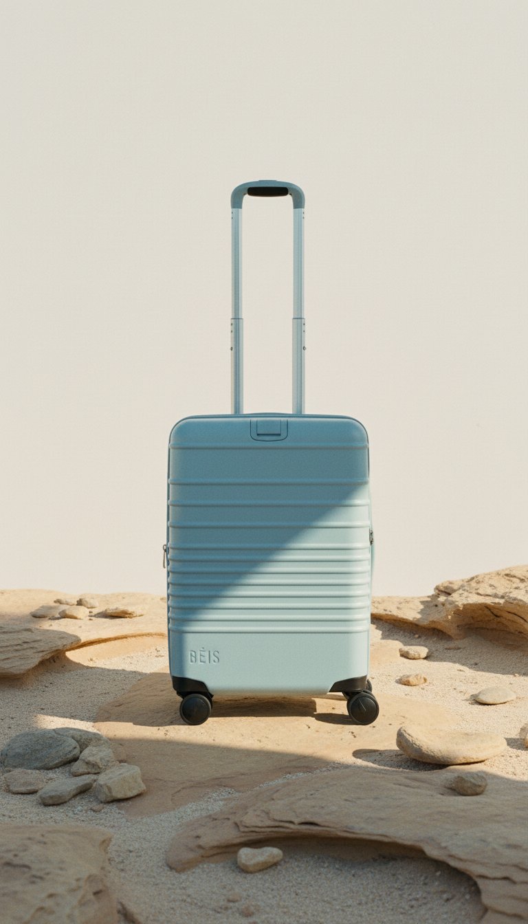 AI product shot of Gap x BÉIS The Carry-On Roller in Denim Blue