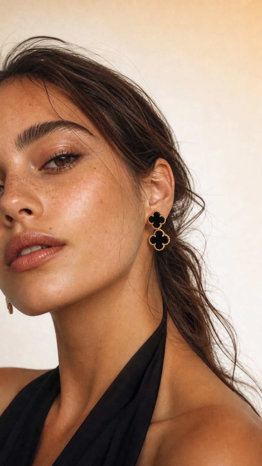 AI product shot of Van Cleef Earrings