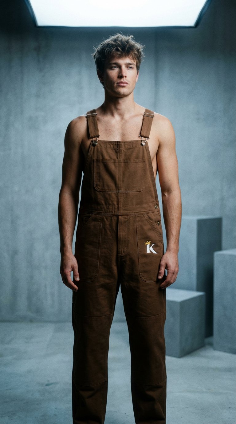 AI product shot of Heavy Duck Canvas Overalls