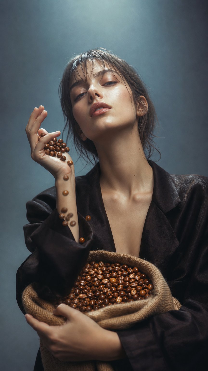 AI product shot of Premium Honey Processed Coffee