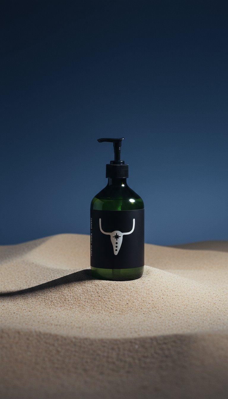 AI product shot of Hand & Body Wash, Ginger & Smoky Cardamom